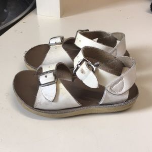 White Saltwater sandals